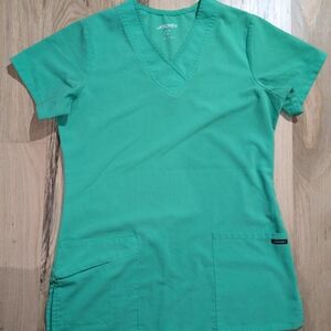 Jockey Women's V-Neck Green Stretch Scrub Top
